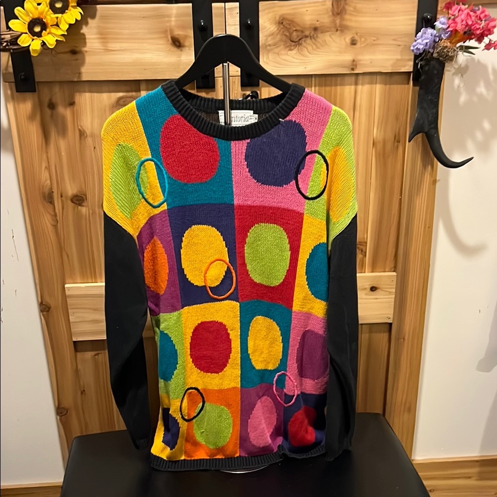 Colorful Geometric Crew Neck Sweater